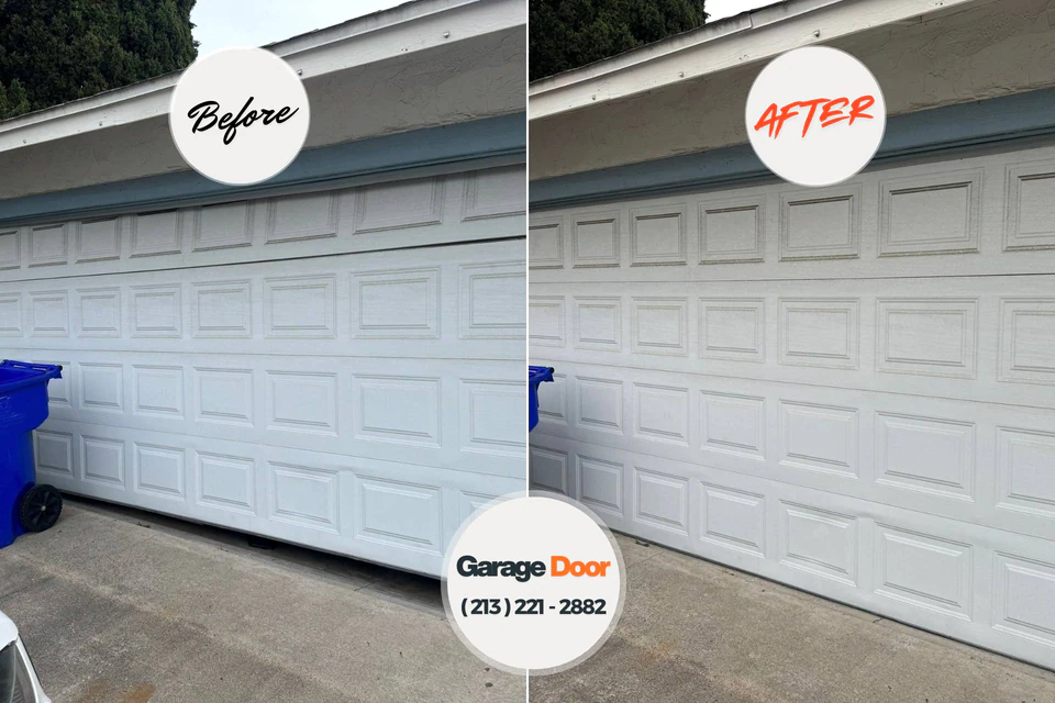 Before and after: garage door repair Haverford College, PA